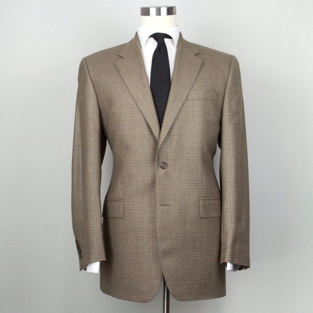 Lauren Ralph Lauren‎ Blazer 42L Men's Sport Coat Silk Wool Beige Classic Fit